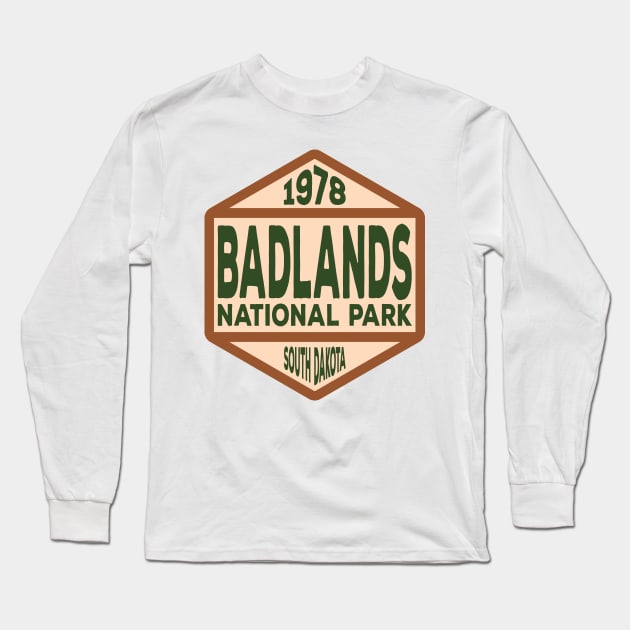 Badlands National Park badge Long Sleeve T-Shirt by nylebuss